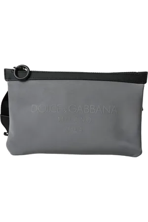 Dolce & Gabbana Torebki, Mężczyzna, Szary, ONE SIZE, Logo Pas Fanny Pack Pasek