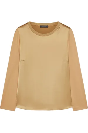 Elena Miro Koszulki, Kobieta, brązowy, L, Len, Eko T-shirt z wiskozy