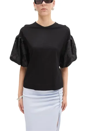 MEIMEIJ Bluzki, Kobieta, Czarny, M, Casualowy bawełniany T-shirt dla mężczyzn