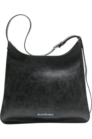 Acne Studios Torebki, Kobieta, Czarny, ONE SIZE, Skóra, Czarna skórzana torba na ramię