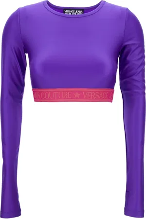 VERSACE Koszulki, Kobieta, Fioletowy, 3XS, Koszulki i Polosy
