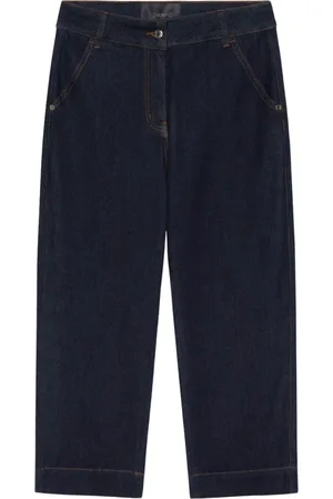 Elena Miro Jeansy, Kobieta, Niebieski, L, Denim, Cropped Jeansy