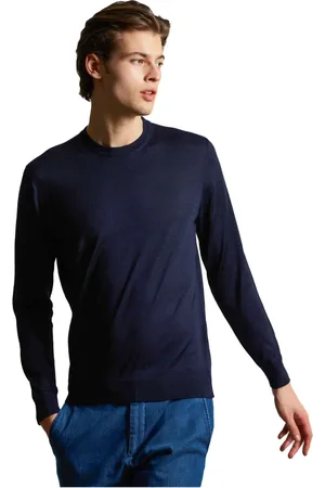 COLOMBO Swetry, Mężczyzna, Niebieski, 3XL, Niebieski Sweter z Wełny Kid