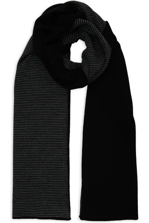 Gallo Akcesoria, Mężczyzna, Wielobarwność, ONE SIZE, Czarny męski szalik z paskami Windsor