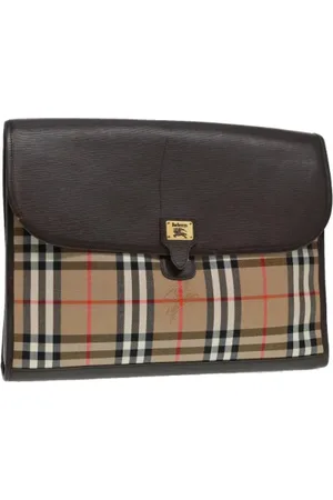 Burberry Pre-owned, Kobieta, Beżowy, ONE SIZE, Skóra, Pre-owned Canvas clutches