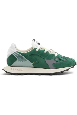 RUN OF Buty, Mężczyzna, Zielony, 40 EU, Zamsz, Zielone zamszowe sneakersy