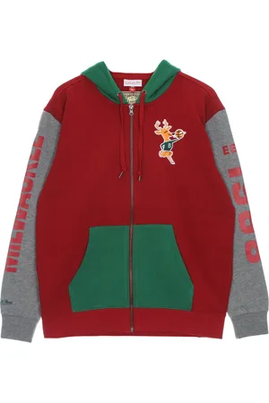 Mitchell & Ness Bluzy, Mężczyzna, Wielobarwność, L, NBA Scarlet Zip Hoodie