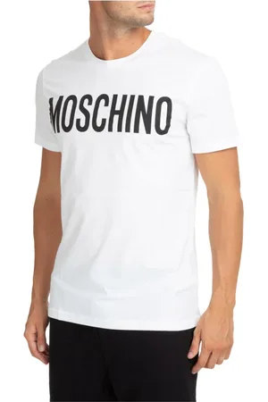Moschino Koszulki, Mężczyzna, Biały, M, T-shirt z wzorem i logo