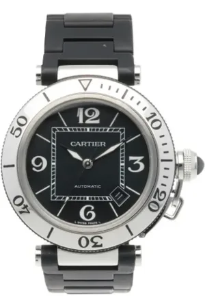Cartier Pre-owned, Mężczyzna, Czarny, ONE SIZE, Pre-owned Stainless Steel watches