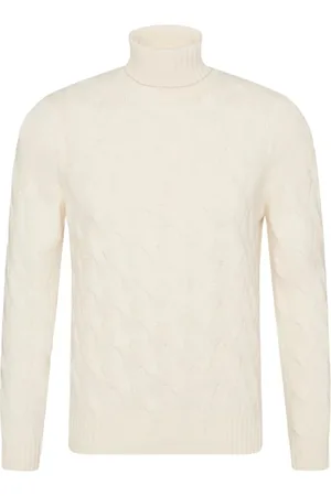 Oscar Jacobson Swetry, Mężczyzna, Biały, S, Nylon, Knitwear