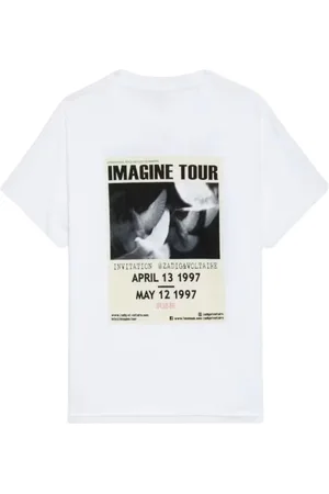 Zadig & Voltaire Koszulki, Kobieta, Biały, S, Bawełna, Imagine Tour Biała Koszulka Koncertowa