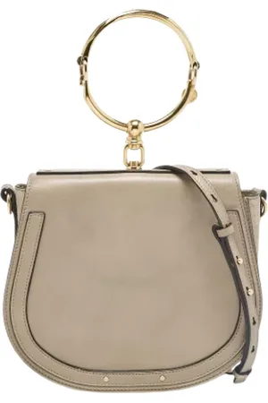 Chloé Pre-owned, Kobieta, Szary, ONE SIZE, Zamsz, Pre-owned skórzane torby na ramię