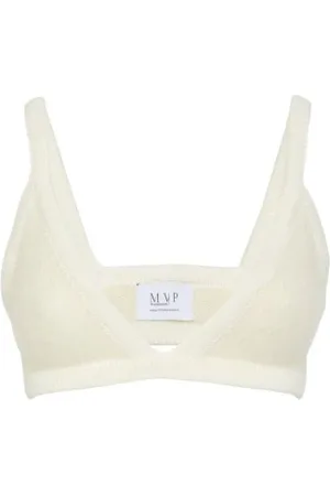 MVP Wardrobe Koszulki, Kobieta, Biały, XS, Wełna, Ginger Knit-Bra