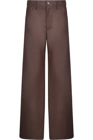 Séfr Spodnie, Mężczyzna, brązowy, L, Brązowe Spodnie Wide-Leg Styl Miejski