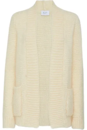 MVP Wardrobe Swetry, Kobieta, Beżowy, S, Wełna, Baima Cardigan