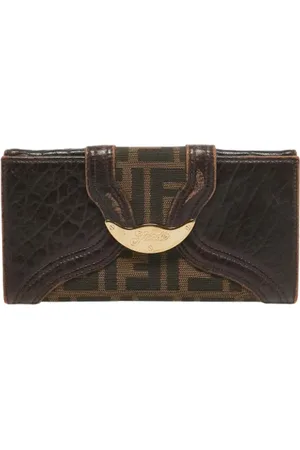 Fendi Pre-owned, Kobieta, brązowy, ONE SIZE, Pre-owned portfele płócienne