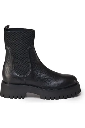 carmens Buty, Kobieta, Czarny, 39 EU, Czarne Skórzane Buty Bojówki z Gumową Podeszwą