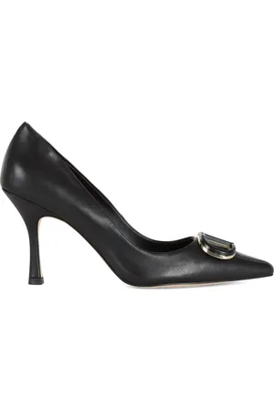 Twin-Set Buty, Kobieta, Czarny, 40 EU, Skórzane Obcasy z Logo