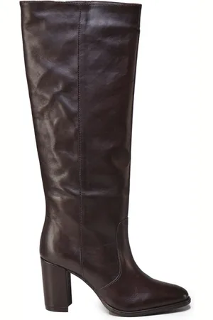 carmens Buty, Kobieta, brązowy, 38 EU, Ciemnobrązowe Skórzane Buty na Zamek
