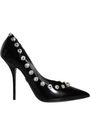 Dolce & Gabbana Buty, Kobieta, Czarny, 40 EU, Kryształowe szpilki z ozdobami