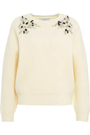 Kaos Swetry, Kobieta, Beżowy, M, Biała Dzianina Aw 24 Model Prać Ręcznie