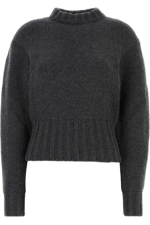 Alexander McQueen Swetry, Kobieta, Szary, S, Ciemnoszara Sweter z Wełny