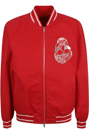Alexander McQueen Kurtki, Mężczyzna, Czerwony, M, Oversized Bomber Płaszcze
