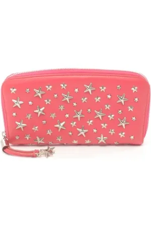 Jimmy Choo Pre-owned, Kobieta, Różowy, ONE SIZE, Pre-owned skórzane portfele