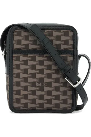 Bally Torebki, Mężczyzna, brązowy, ONE SIZE, Torba na Ramię z Wzorem Pennant i Regulowanym Paskiem