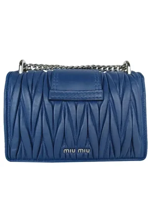 Miu Miu Pre-owned, Kobieta, Niebieski, ONE SIZE, Pre-owned skórzane torby na ramię