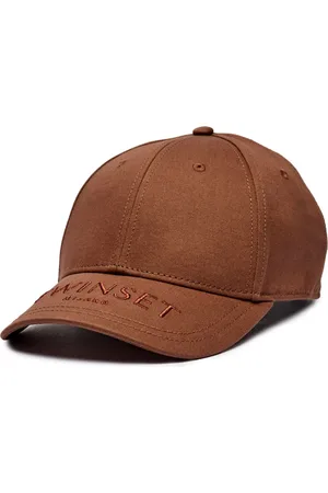 Twin-Set Akcesoria, unisex, brązowy, ONE SIZE, Bawełna, Brązowy czapka baseballowa z zakrzywionym daszkiem