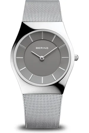 Bering Akcesoria, Kobieta, Szary, ONE SIZE, Damski zegarek bransoletka Slim Classic błyszczące srebro 11936-309