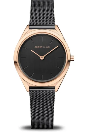 Bering Akcesoria, unisex, Czarny, ONE SIZE, Unisex Zegarek Ultra Slim 31 mm Szkło Szafirowe Slim Design Bransoletka Milanez 17031-166