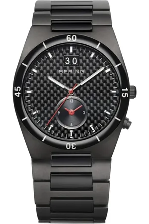 Bering Akcesoria, Mężczyzna, Czarny, ONE SIZE, Męski Zegarek Ceramiczny 39 mm Bransoleta ze Stali Nierdzewnej z Elementami ze Stali Nierdzewnej 32341-782