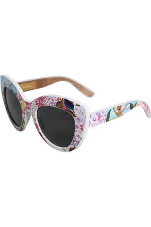 Dolce & Gabbana Akcesoria, Kobieta, Wielobarwność, ONE SIZE, Kwiatowa rama kryształowa okulary przeciwsłoneczne