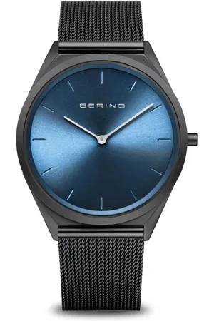 Bering Akcesoria, unisex, Czarny, ONE SIZE, Unisex Zegarek Ultra Slim 39 mm Bransoleta siatkowa Czarny 17039-227