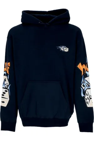 Huf Bluzy, Mężczyzna, Niebieski, XL, Granatowy Hoodie z wzorem Dicey Po