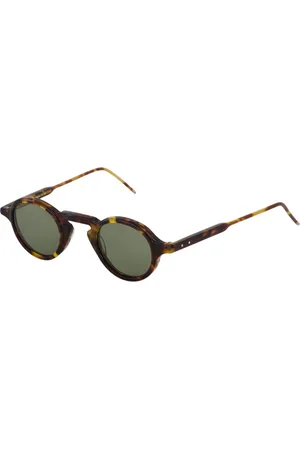 Thom Browne Akcesoria, unisex, brązowy, S, Okrągłe okulary przeciwsłoneczne w kolorze tortoise