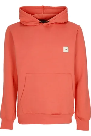 Caterpillar Bluzy, Mężczyzna, Pomarańczowy, S, Bawełna, Lekka Bluza z Kapturem Pomarańczowa Rdza
