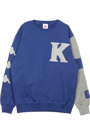 Kappa Bluzy, Mężczyzna, Niebieski, L, Niebieski Sweter z Okrągłym Kołnierzem dla Mężczyzn