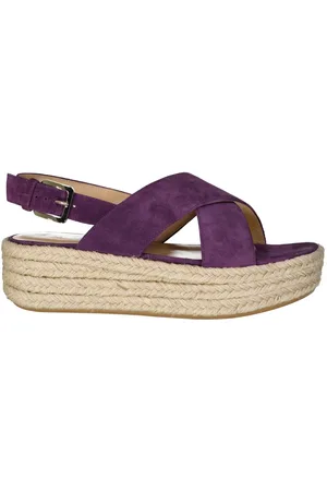 Sergio Rossi Buty, Kobieta, Fioletowy, 37 EU, Fioletowe Skórzane Espadryle dla Kobiet