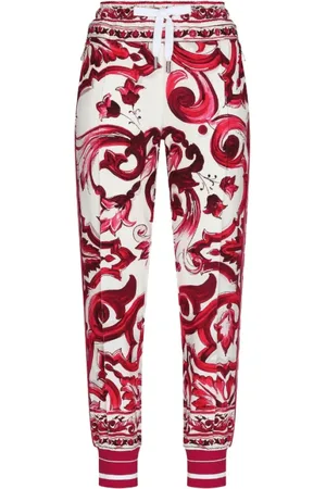 Dolce & Gabbana Spodnie, Kobieta, Wielobarwność, S, Rayon, Majolica Print Track Pants