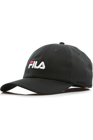 Fila Akcesoria, Mężczyzna, Czarny, ONE SIZE, Czarna zakrzywiona daszek czapka tata pasek