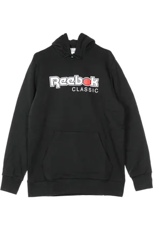 Reebok Bluzy, Mężczyzna, Czarny, L, Klasyczny Międzynarodowy Męski Hoodie Czerwony Guzik Hoodie Czarny