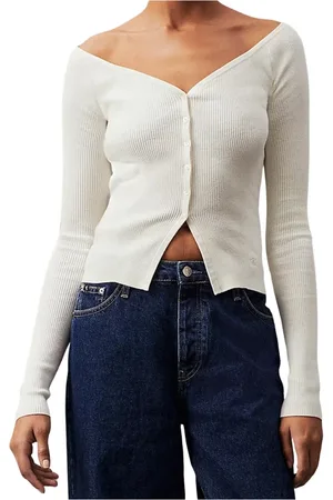 Calvin Klein Swetry, Kobieta, Biały, M, Biała Kolekcja Swetrów
