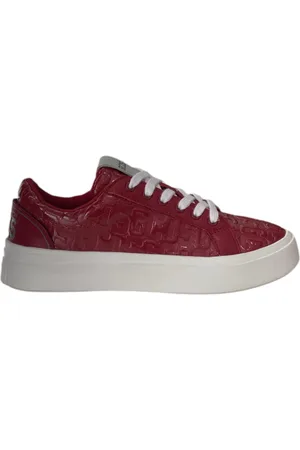 GCDS Buty, Kobieta, Czerwony, 45 EU, Bordeaux Monogram Sneaker z Logo