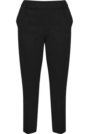 Kaffe Spodnie, Kobieta, Czarny, 3XL, Proste Czarne Głębokie Spodnie