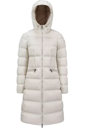 Moncler Płaszcze, Kobieta, Biały, M, Nylon, Płaszcz puchowy Avocette