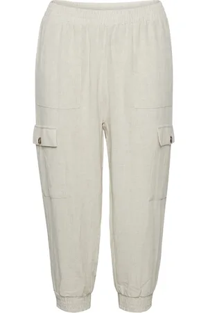 Kaffe Spodnie, Kobieta, Beżowy, L, KAliny Capri Pants