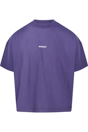 BONSAI Koszulki, Mężczyzna, Fioletowy, S, Fioletowy T-shirt z logo Oversize Fit